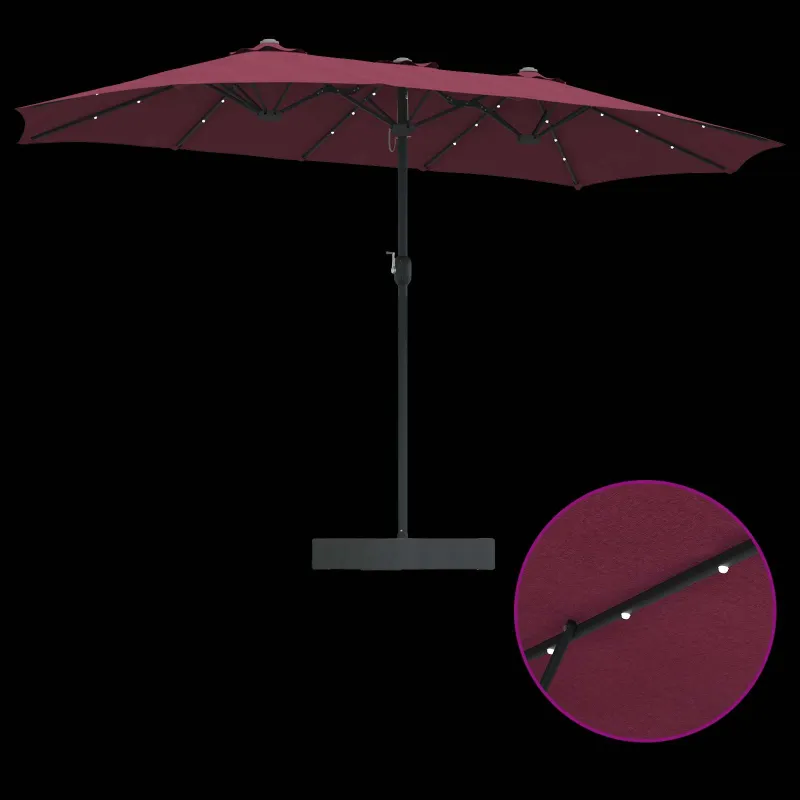 Sodo skėtis Bordo raudona 385 x 209 x 244 cm Poliesteris