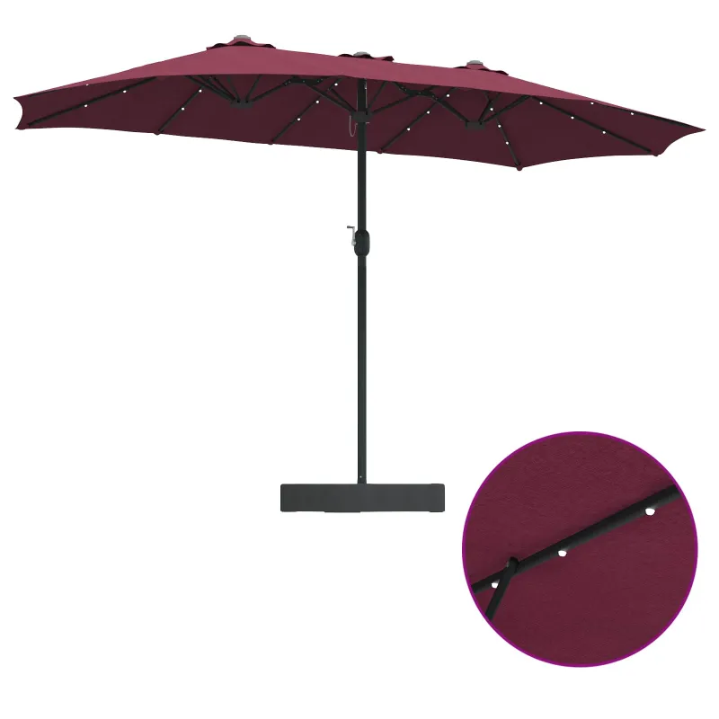 Sodo skėtis Bordo raudona 385 x 209 x 244 cm Poliesteris
