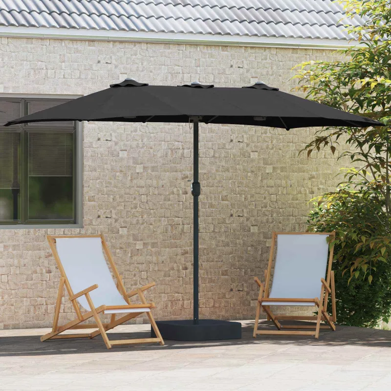 Sodo skėtis Juoda 385 x 209 x 244 cm Poliesteris