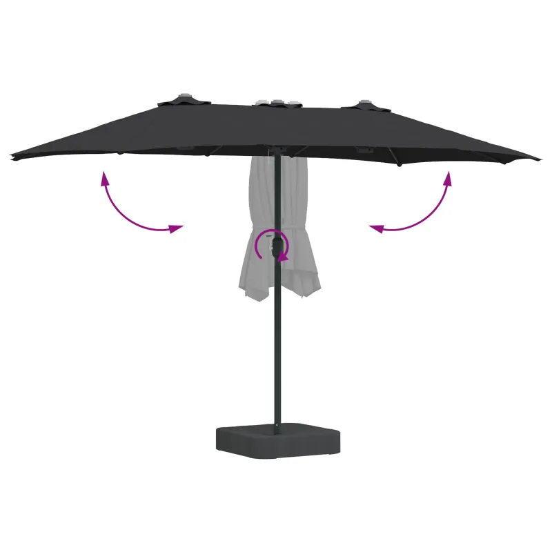 Sodo skėtis Juoda 385 x 209 x 244 cm Poliesteris