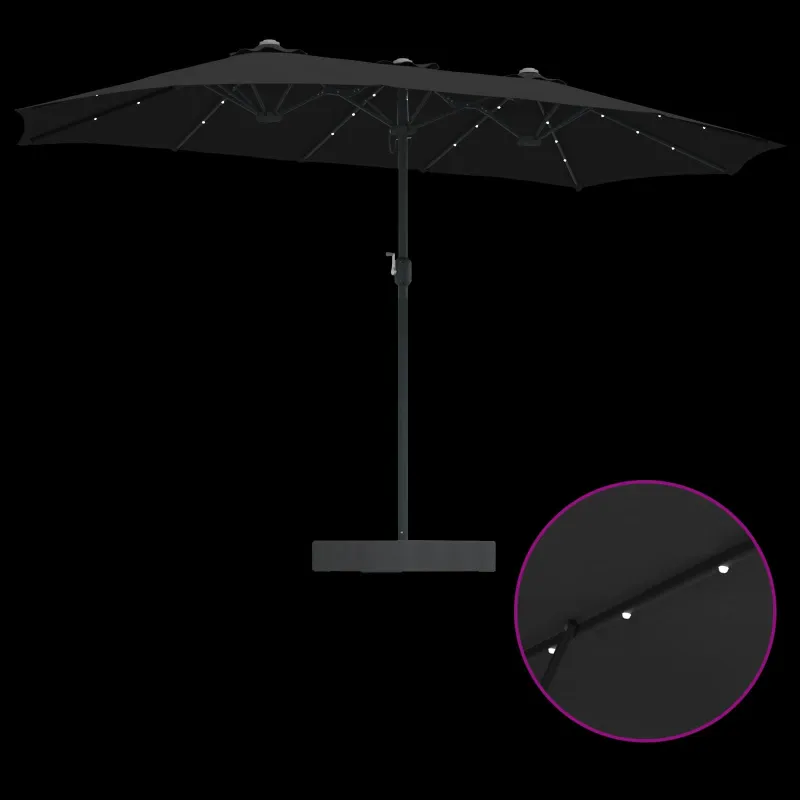 Sodo skėtis Juoda 385 x 209 x 244 cm Poliesteris
