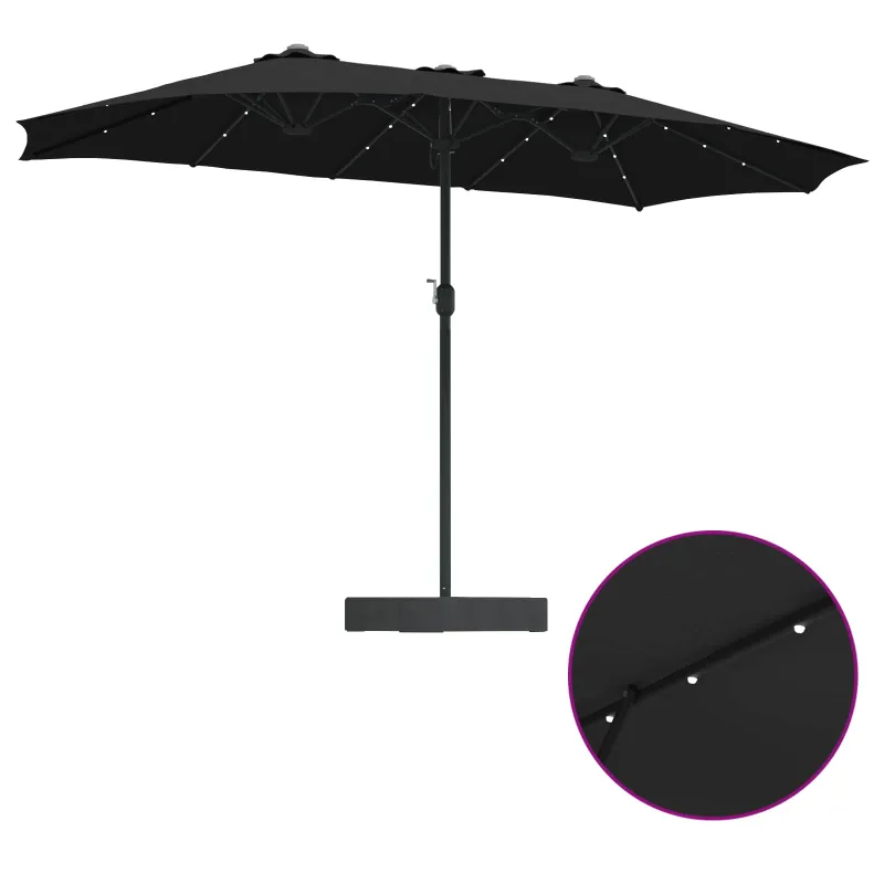 Sodo skėtis Juoda 385 x 209 x 244 cm Poliesteris