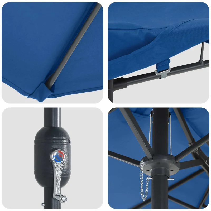 Sodo skėtis Azurblau 385 x 209 x 244 cm Poliesteris