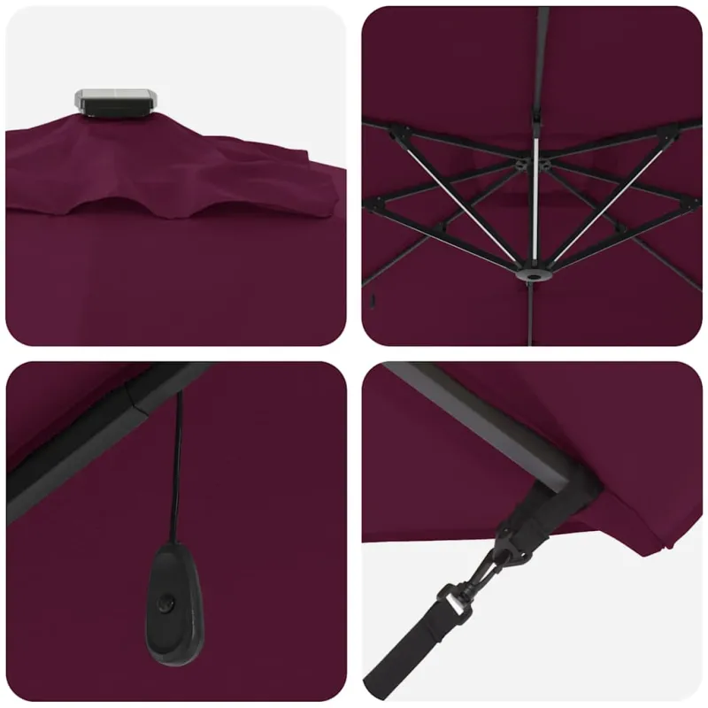 Skėtis nuo saulės Bordo raudona 286 x 284 x 270 cm