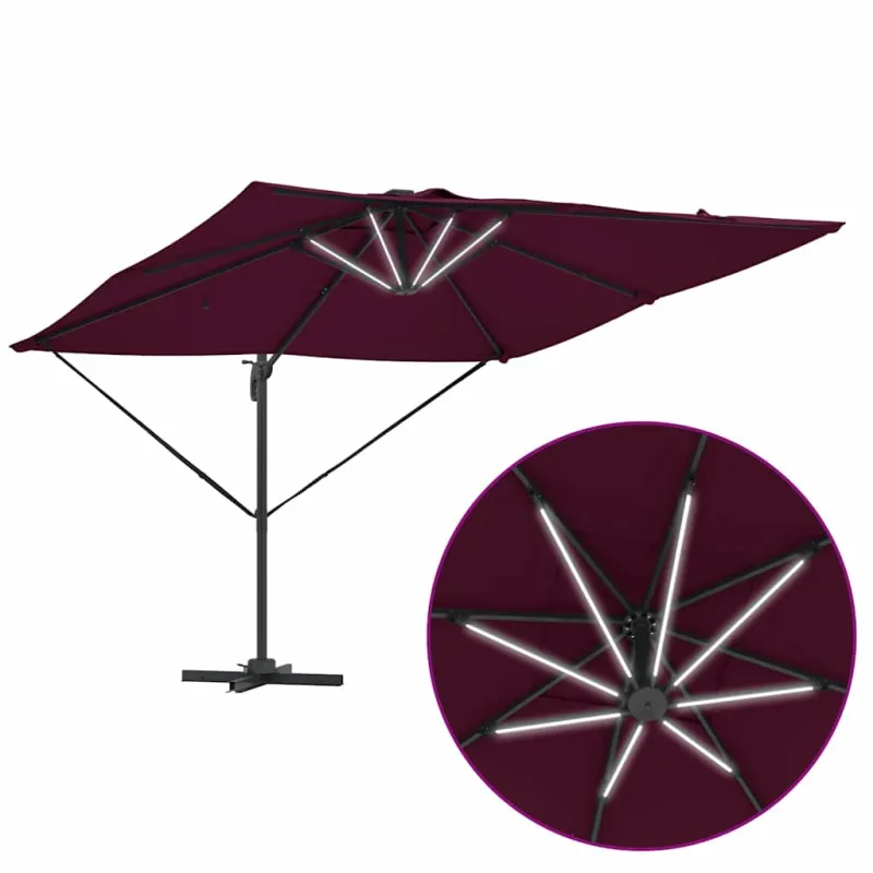 Skėtis nuo saulės Bordo raudona 286 x 284 x 270 cm