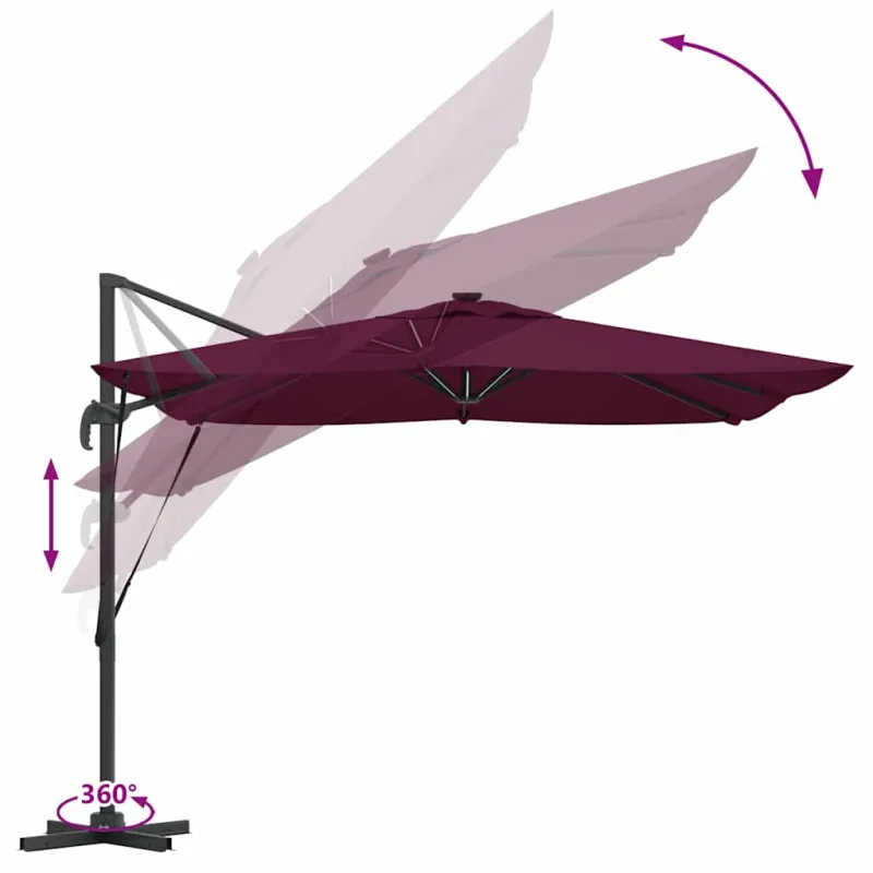 Skėtis nuo saulės Bordo raudona 286 x 284 x 270 cm