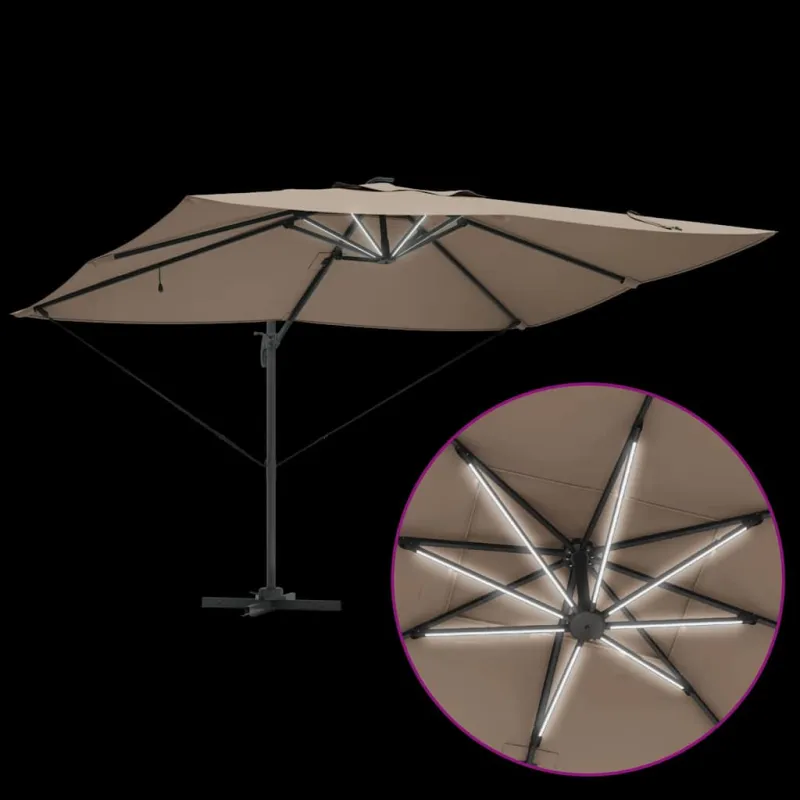Skėtis nuo saulės su užraktu Taupe 352 x 251 x 265 cm