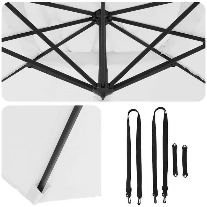 Roma Parasol Smėlio 286 x 284 x 265 cm Aliuminis ir poliesteris