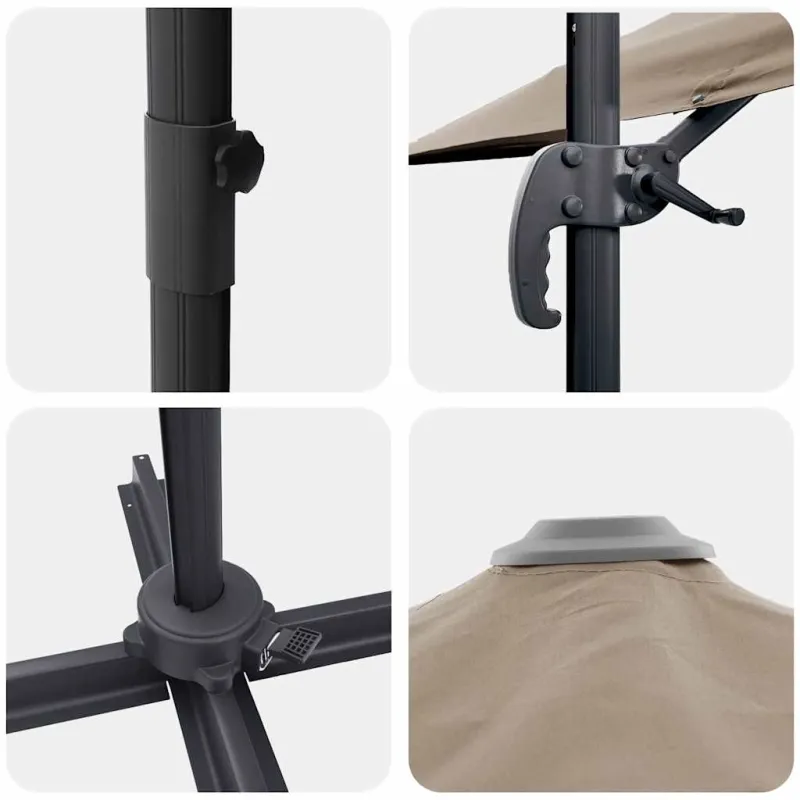 Roma Parasol Taupe 286 x 284 x 265 cm Aliuminis ir poliesteris