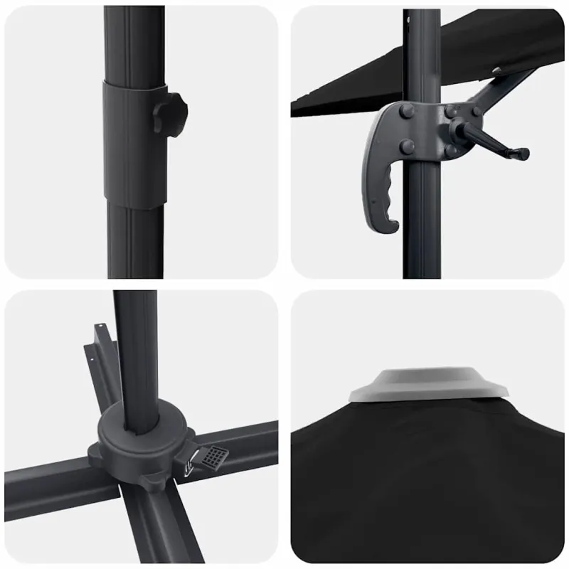 Roma Parasol Juoda 286 x 284 x 265 cm Aliuminis ir poliesteris