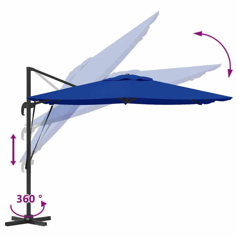 Roma Parasol Mėlyna 286 x 284 x 265 cm Aliuminis ir poliesteris