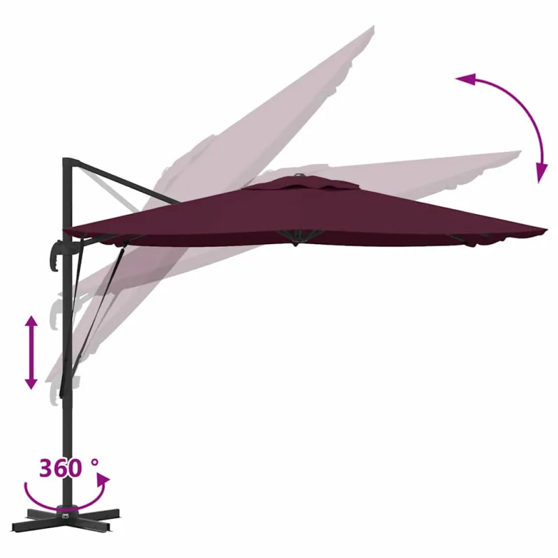 Roma Parasol Raudona 286 x 284 x 265 cm