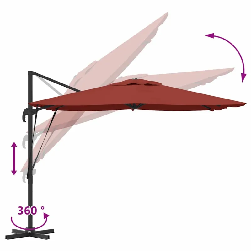 Roma Parasol Raudona 286 x 284 x 265 cm