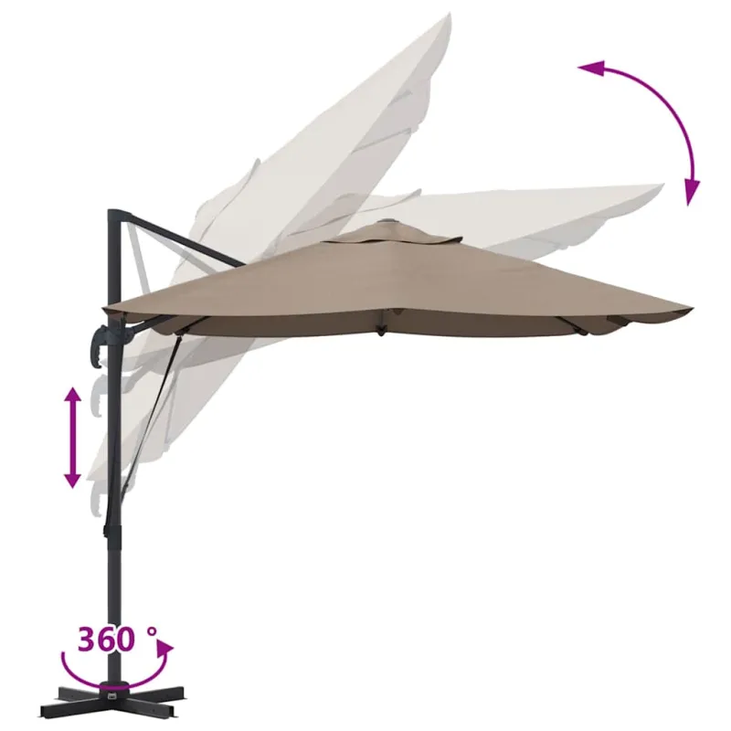Skėtis nuo saulės Taupe 351 x 250 x 260 cm