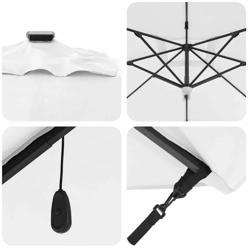 Roma Parasol Smėlio 286 x 284 x 270 cm Aliuminis ir poliesteris