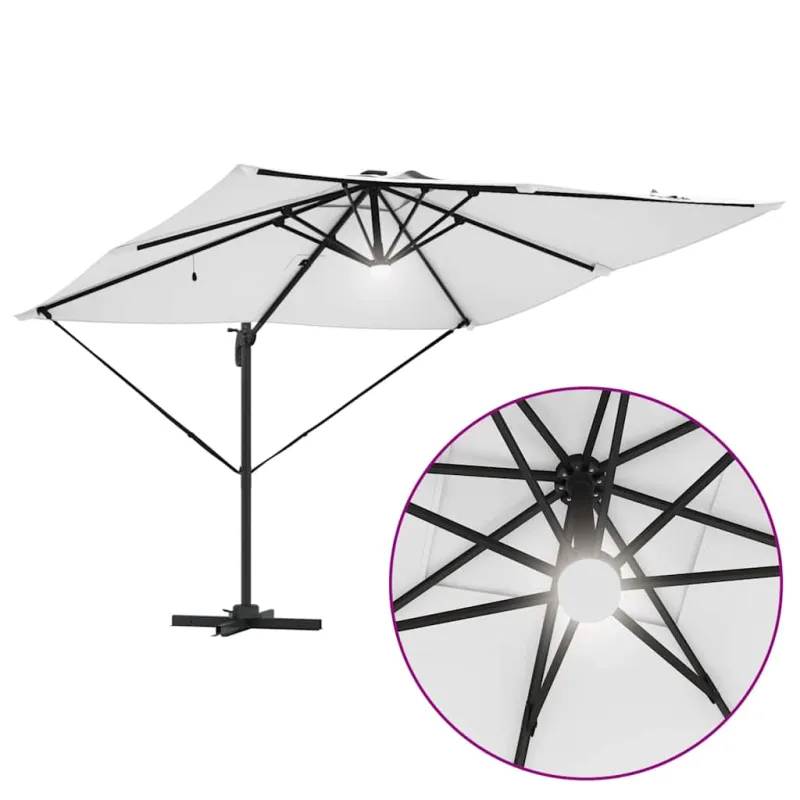 Roma Parasol Smėlio 286 x 284 x 270 cm Aliuminis ir poliesteris