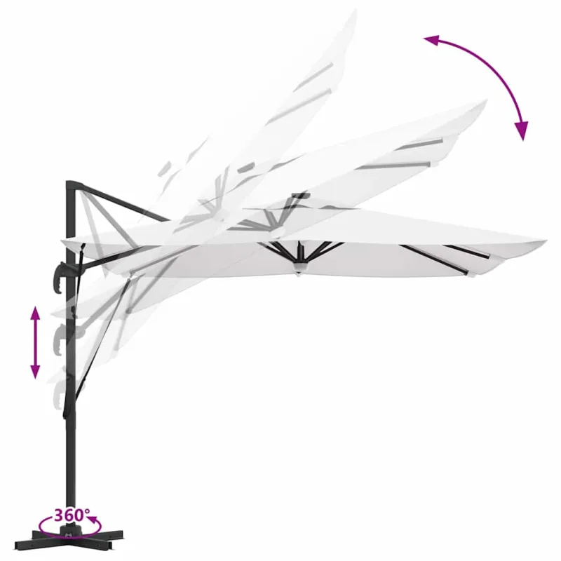 Roma Parasol Smėlio 286 x 284 x 270 cm Aliuminis ir poliesteris