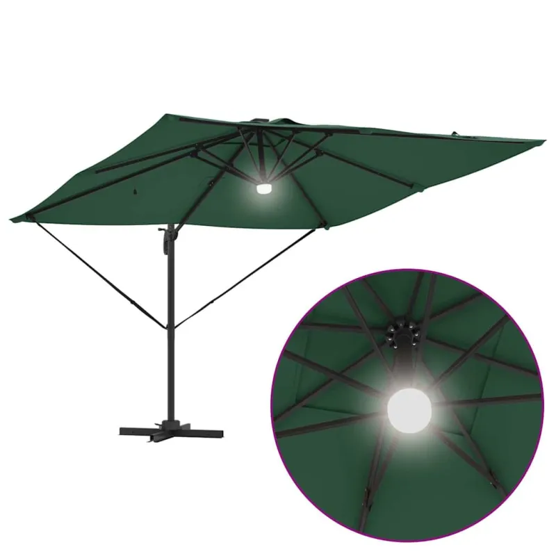 Roma Parasol Žalia 286 x 284 x 270 cm Aliuminis ir poliesteris