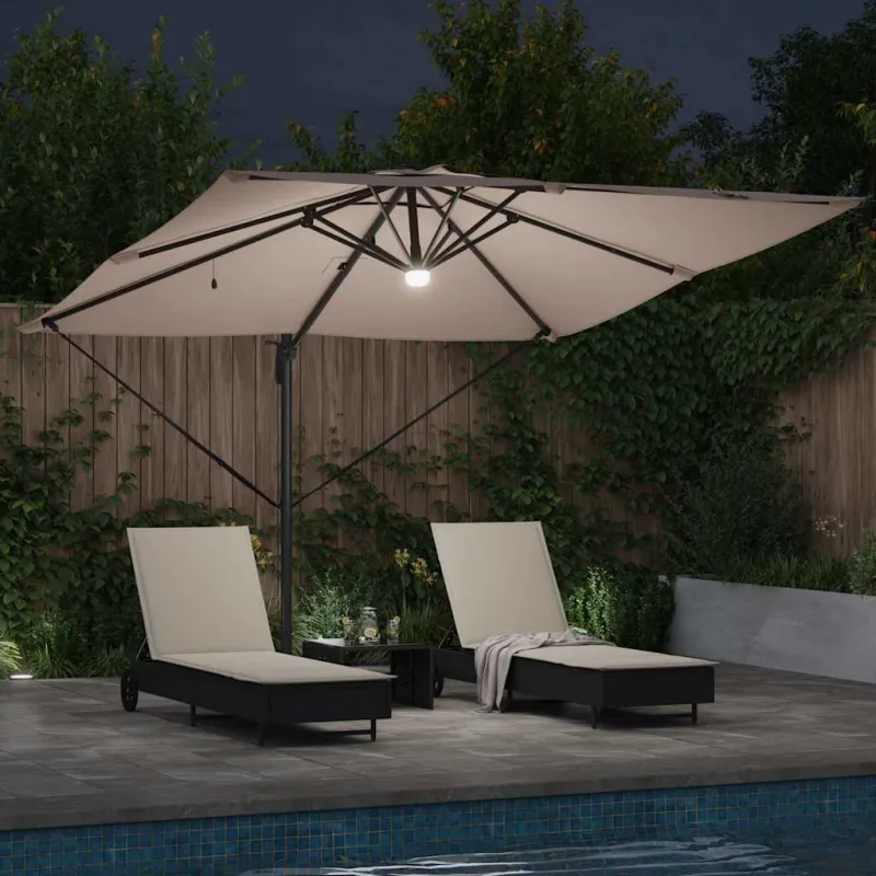 Roma Parasol Taupe 286 x 284 x 270 cm Aliuminis ir poliesteris