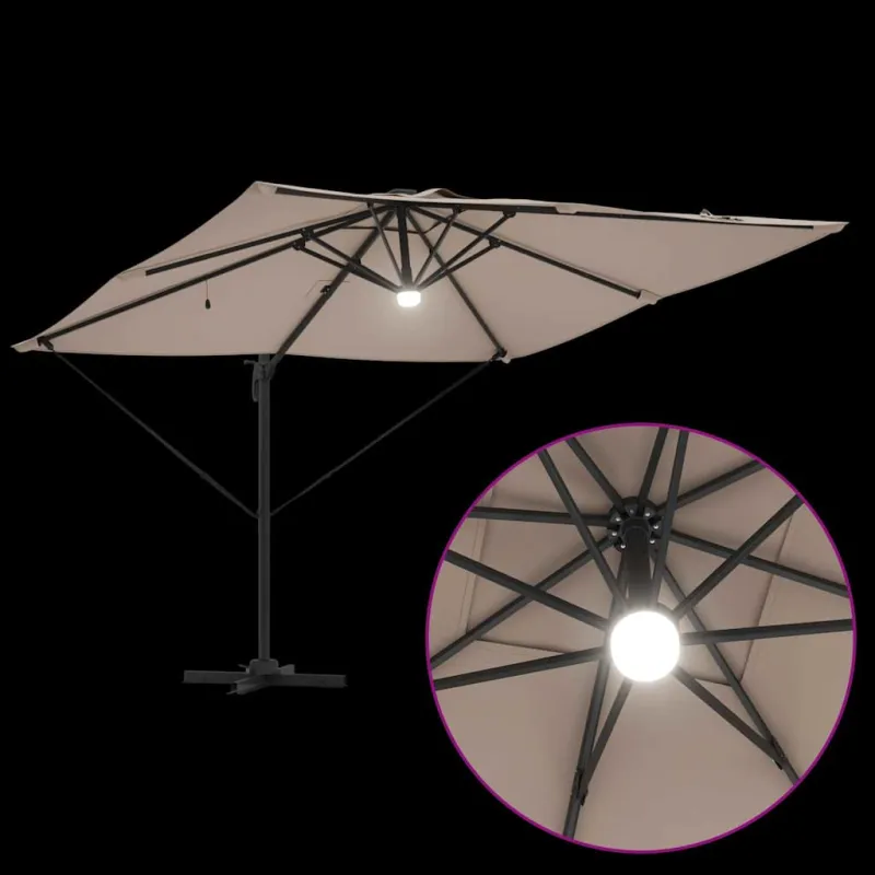 Roma Parasol Taupe 286 x 284 x 270 cm Aliuminis ir poliesteris