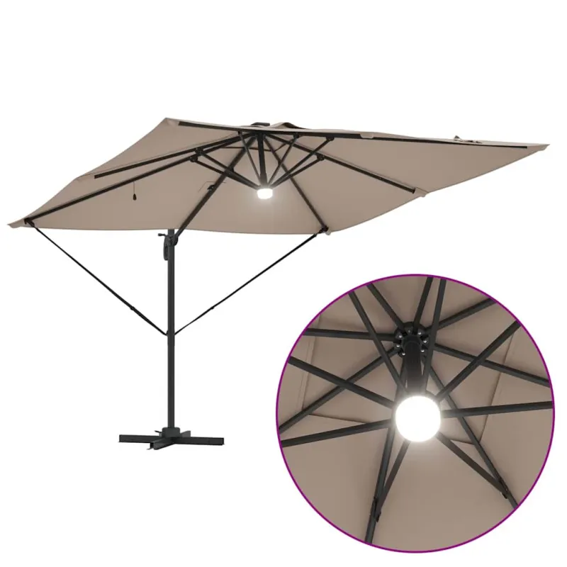 Roma Parasol Taupe 286 x 284 x 270 cm Aliuminis ir poliesteris