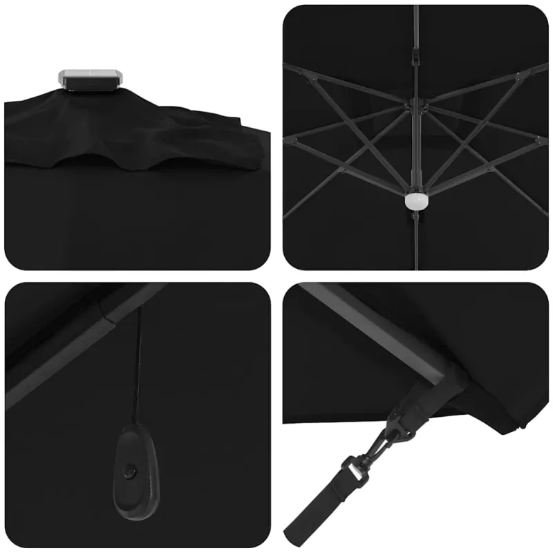 Roma Parasol Juoda 286 x 284 x 270 cm Aliuminis ir poliesteris