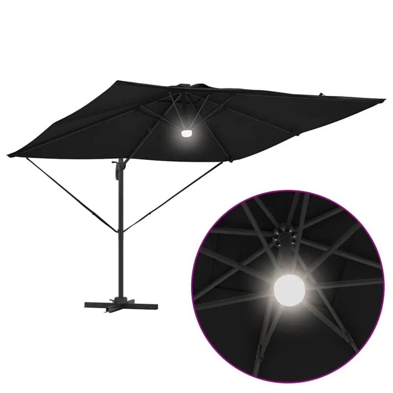 Roma Parasol Juoda 286 x 284 x 270 cm Aliuminis ir poliesteris