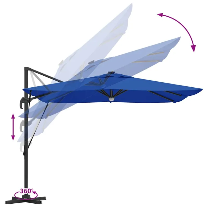 Roma Parasol Mėlyna 286 x 284 x 270 cm Aliuminis ir poliesteris