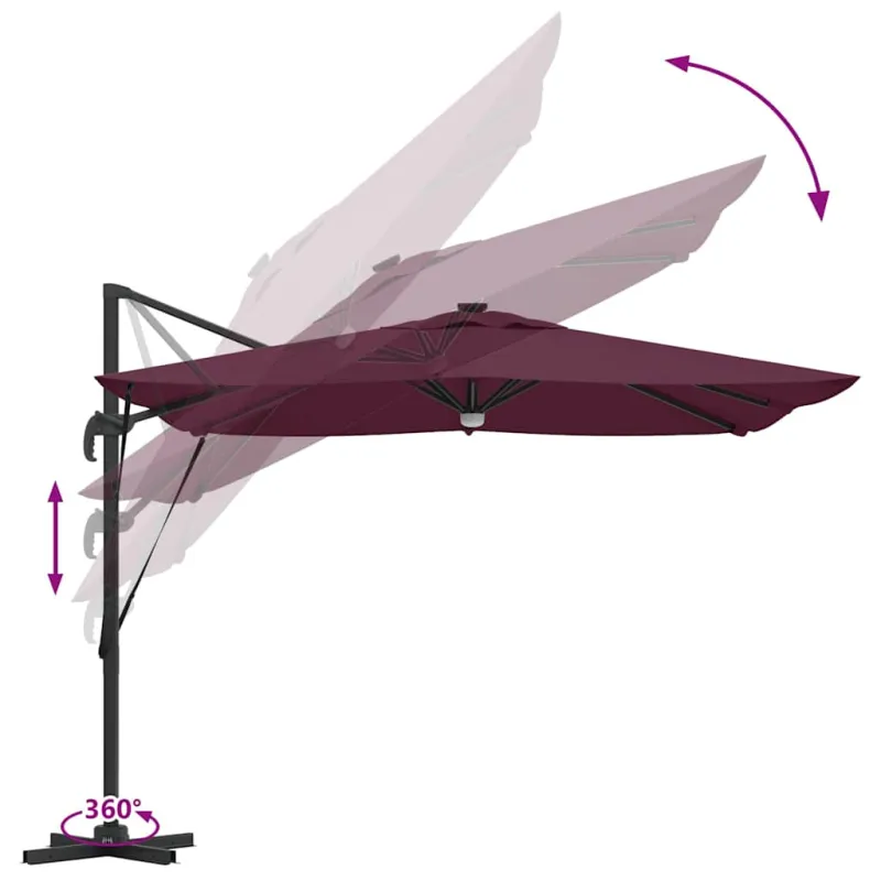 Roma Parasol Raudona 286 x 284 x 270 cm
