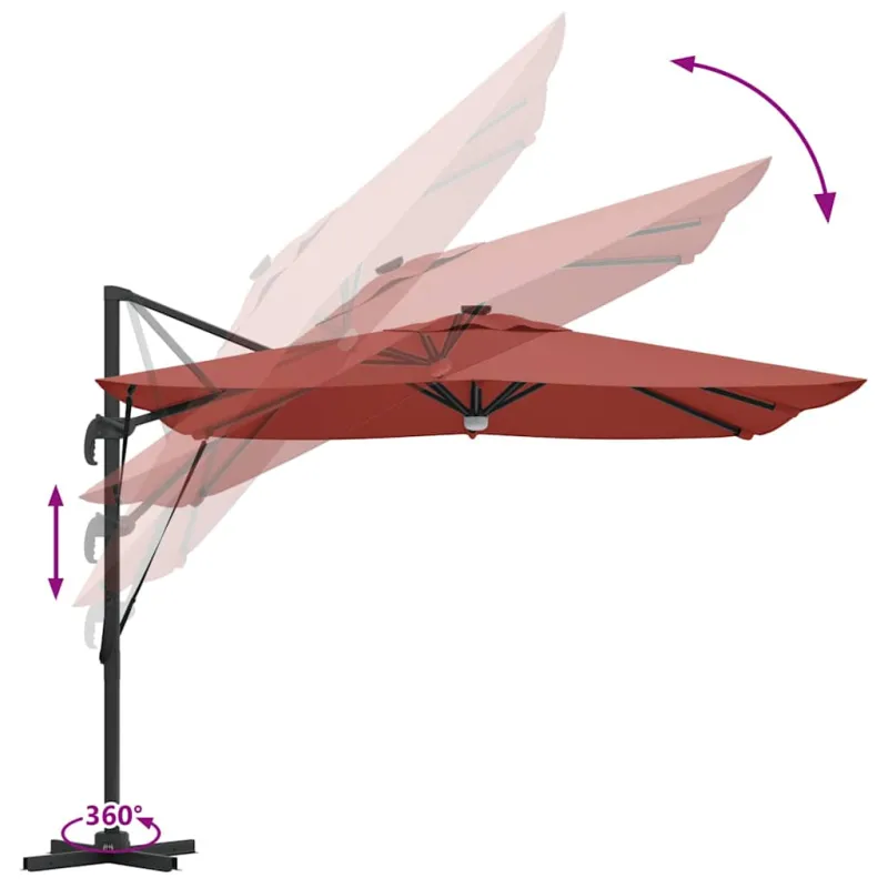 Roma Parasol Raudona 286 x 284 x 270 cm