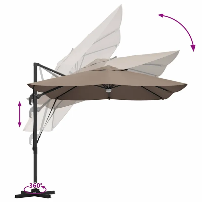 Skėtis nuo saulės Taupe 351 x 250 x 253 cm