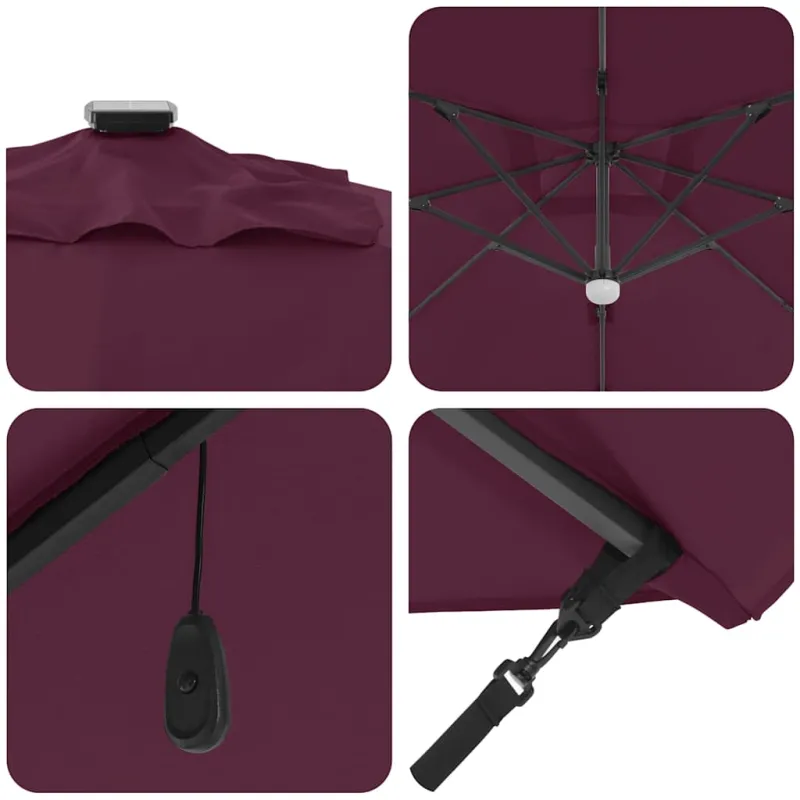 Skėtis nuo saulės Bordo raudona 351 x 250 x 253 cm
