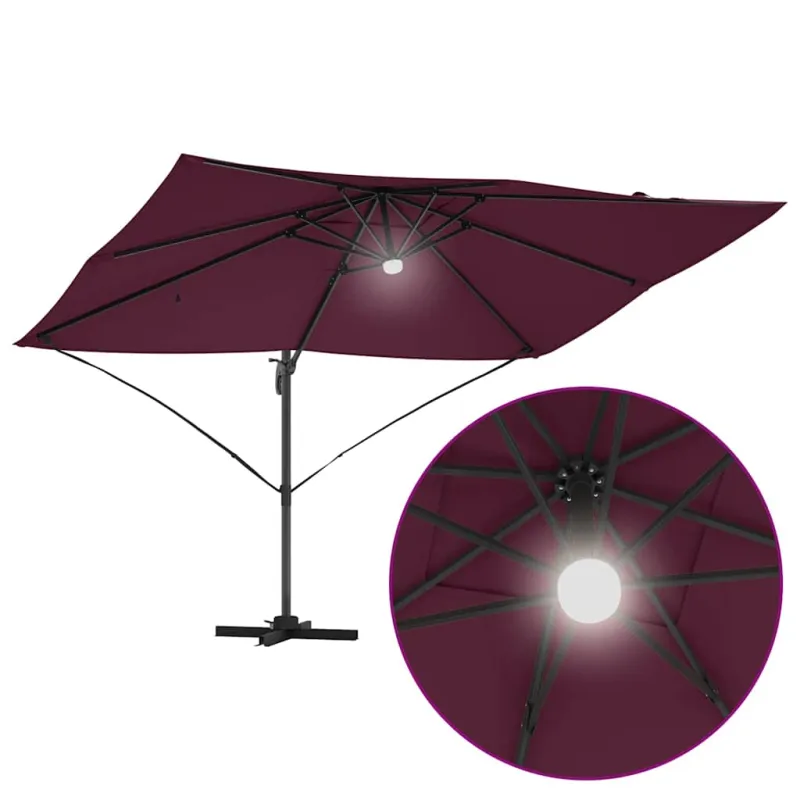 Skėtis nuo saulės Bordo raudona 351 x 250 x 253 cm