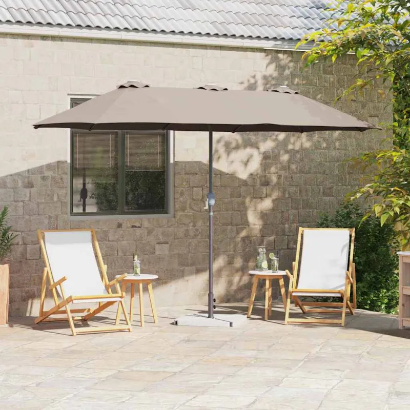 Sodo skėtis Taupe 370 x 197 x 239 cm Poliesteris ir aliuminis