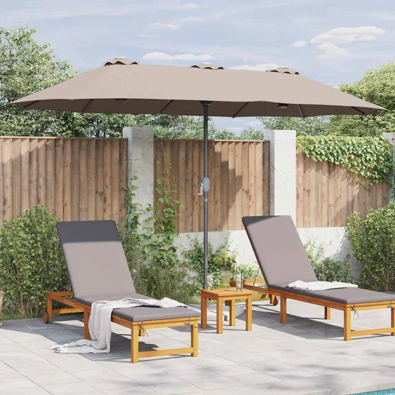 Sodo skėtis Taupe 370 x 197 x 239 cm Poliesteris ir aliuminis