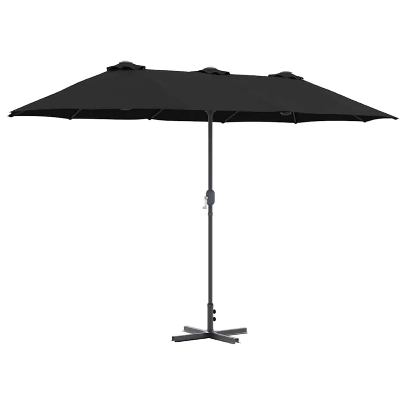 Sodo skėtis Juoda 370 x 197 x 239 cm Poliesteris ir aliuminis