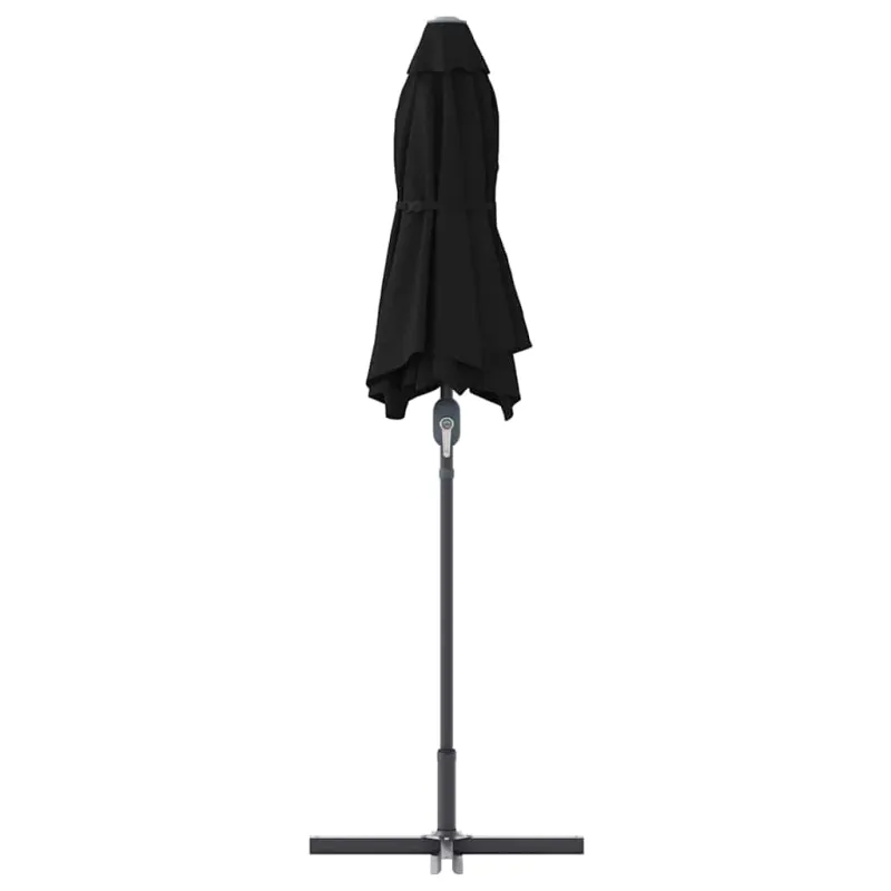 Sodo skėtis Juoda 370 x 197 x 239 cm Poliesteris ir aliuminis