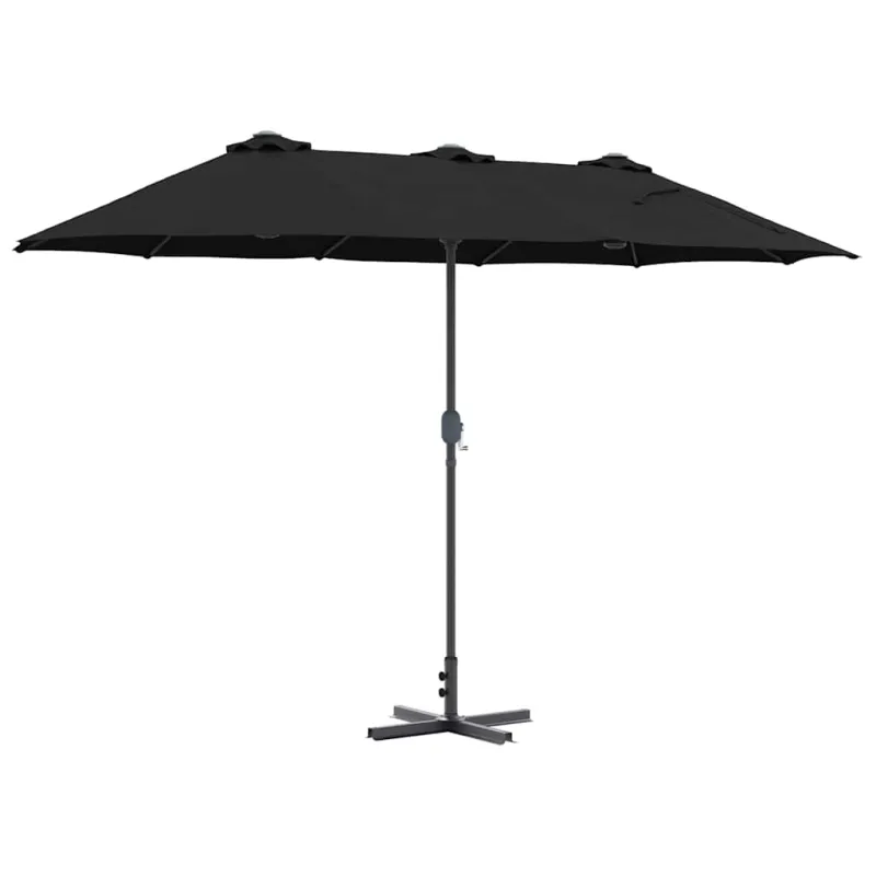 Sodo skėtis Juoda 370 x 197 x 239 cm Poliesteris ir aliuminis
