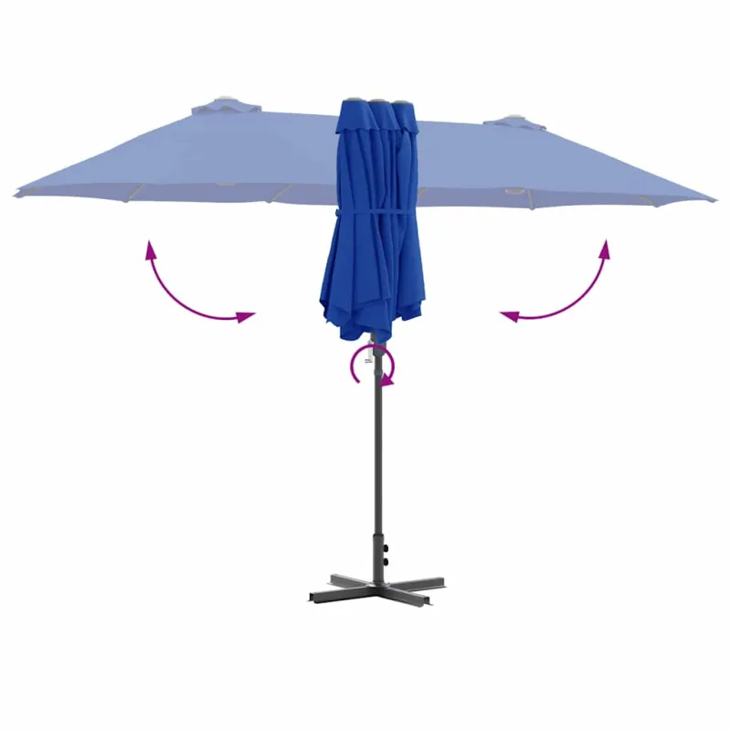 Sodo skėtis Azurblau 370 x 197 x 239 cm
