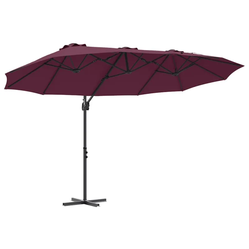 Skėtis nuo saulės Bordo raudona 372 x 198 x 243 cm