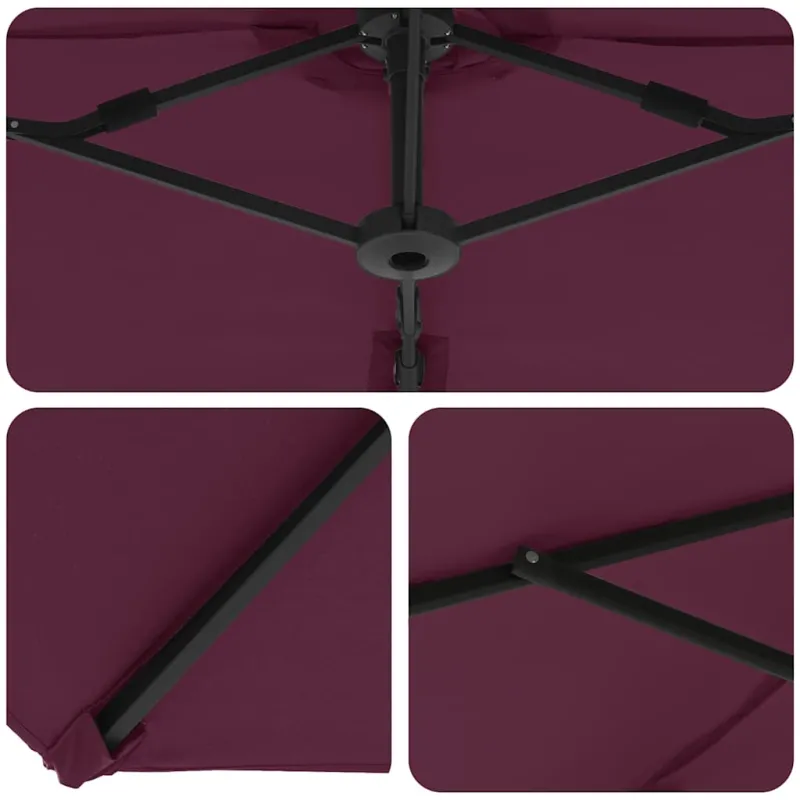 Skėtis nuo saulės Bordo raudona 372 x 198 x 243 cm