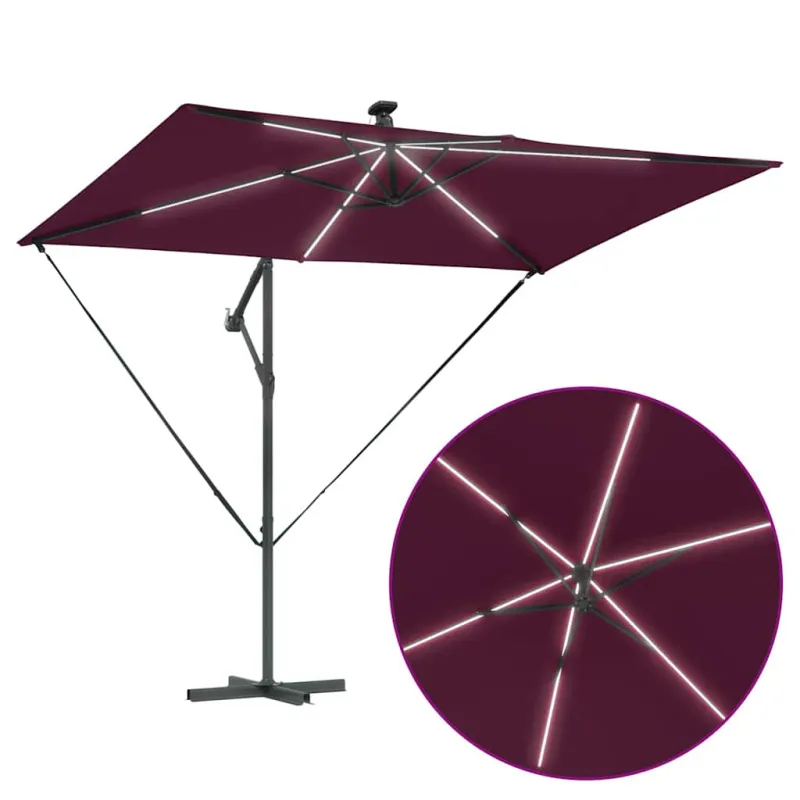 Skėtis nuo saulės Bordo raudona 294 x 200 x 270 cm