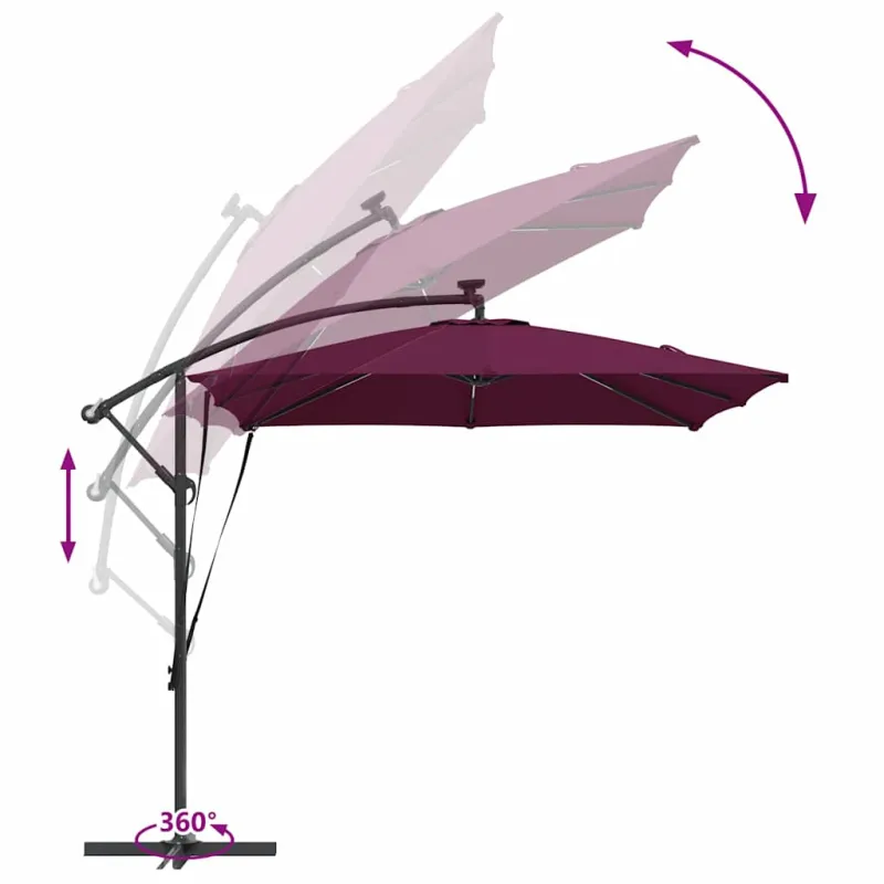 Skėtis nuo saulės Bordo raudona 249 x 249 x 250 cm