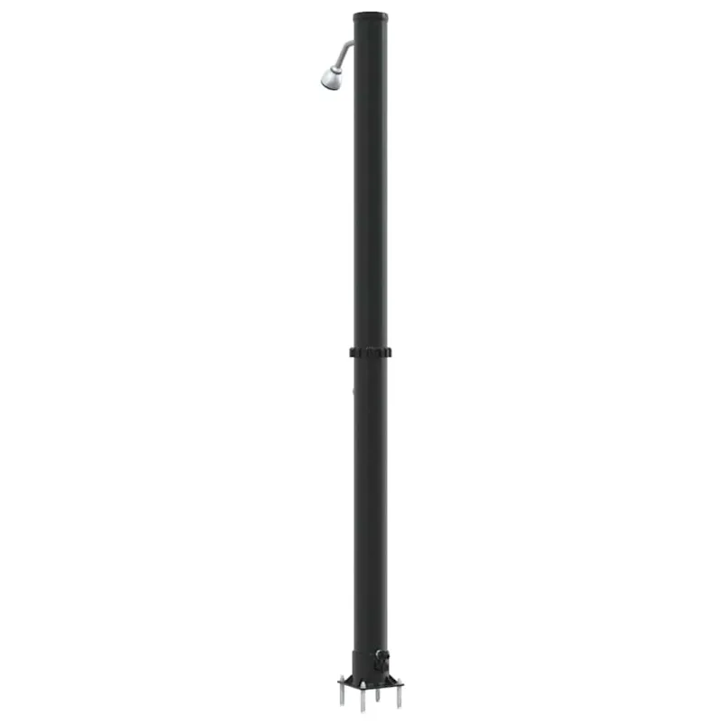 Lauko saulės dušas Juoda 217 cm PVC ir aliuminis