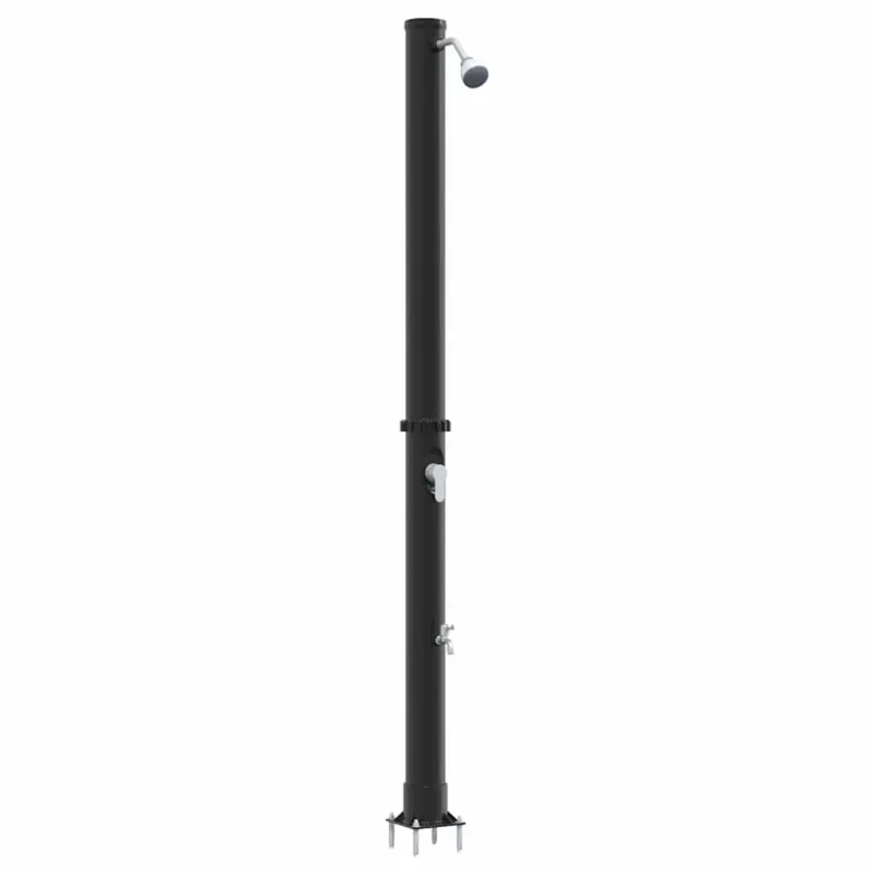 Lauko saulės dušas Juoda 217 cm PVC ir aliuminis