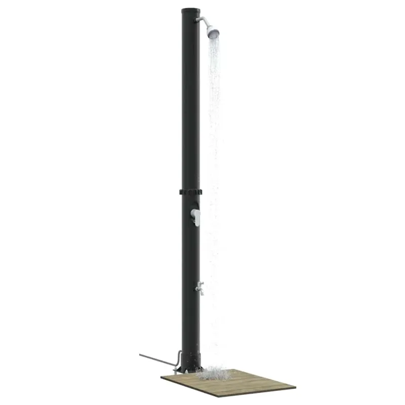 Lauko saulės dušas Juoda 217 cm PVC ir aliuminis