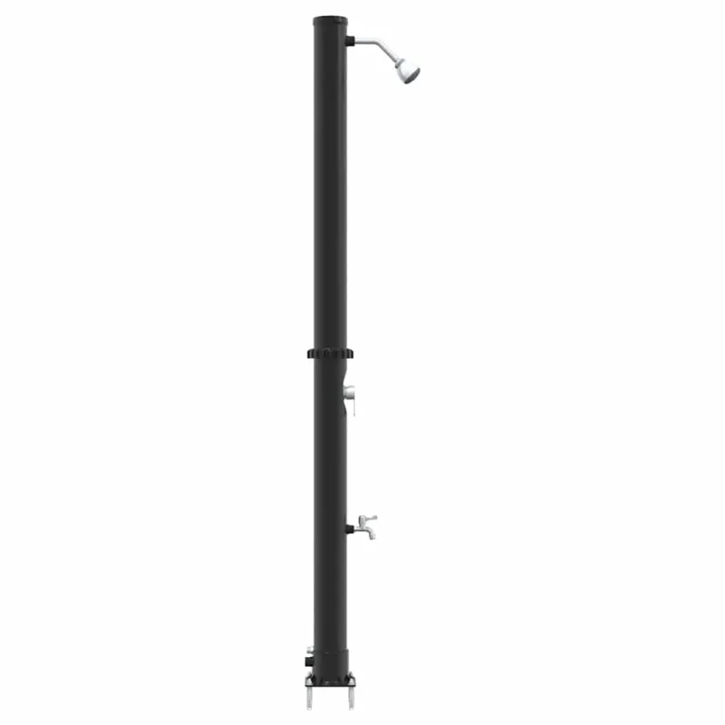 Lauko saulės dušas Juoda 217 cm PVC ir aliuminis