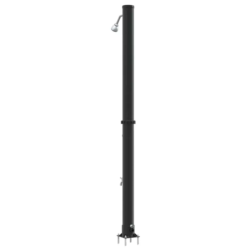 Lauko saulės dušas Juoda 217 cm PVC ir aliuminis