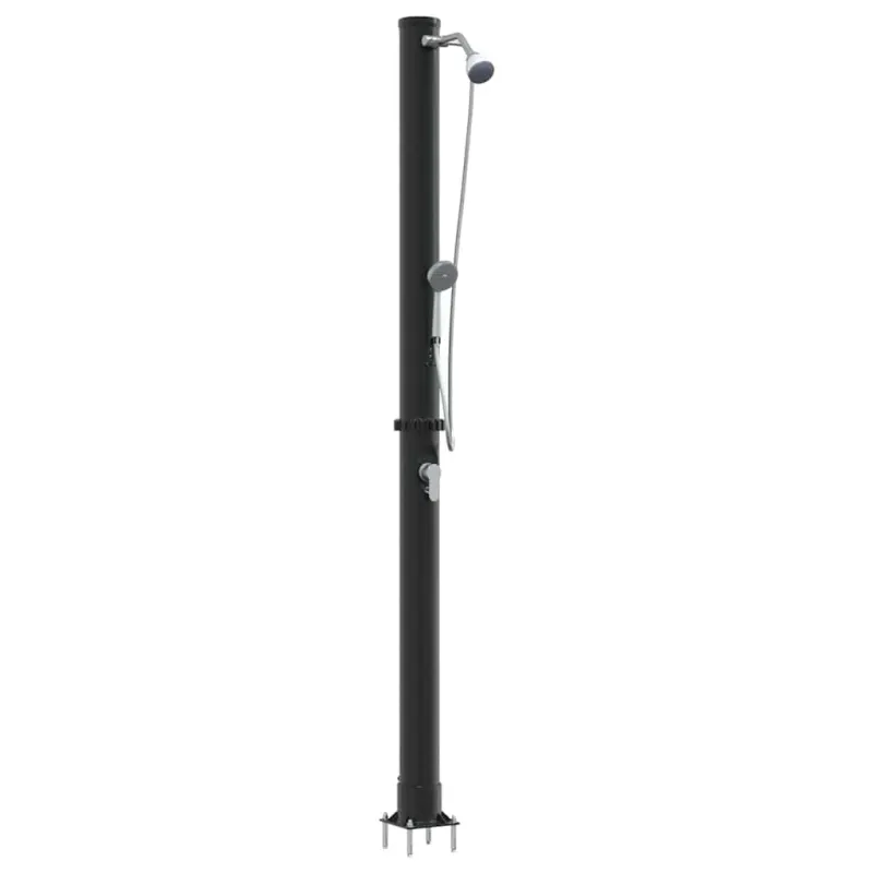 Lauko saulės dušas Juoda 217 cm PVC ir aliuminis