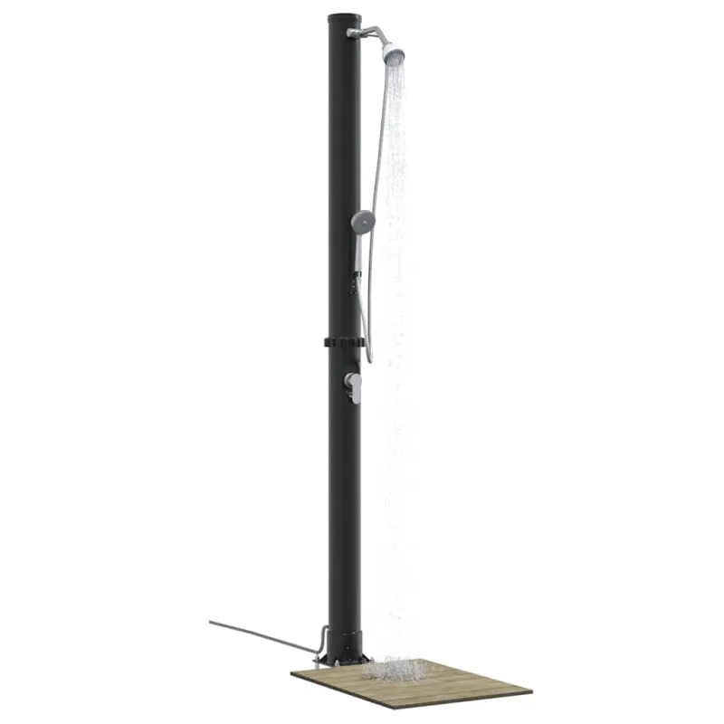 Lauko saulės dušas Juoda 217 cm PVC ir aliuminis
